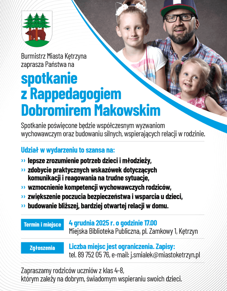 Rappedagog Dobromir Makowski spotka się z rodzicami w Kętrzynie
